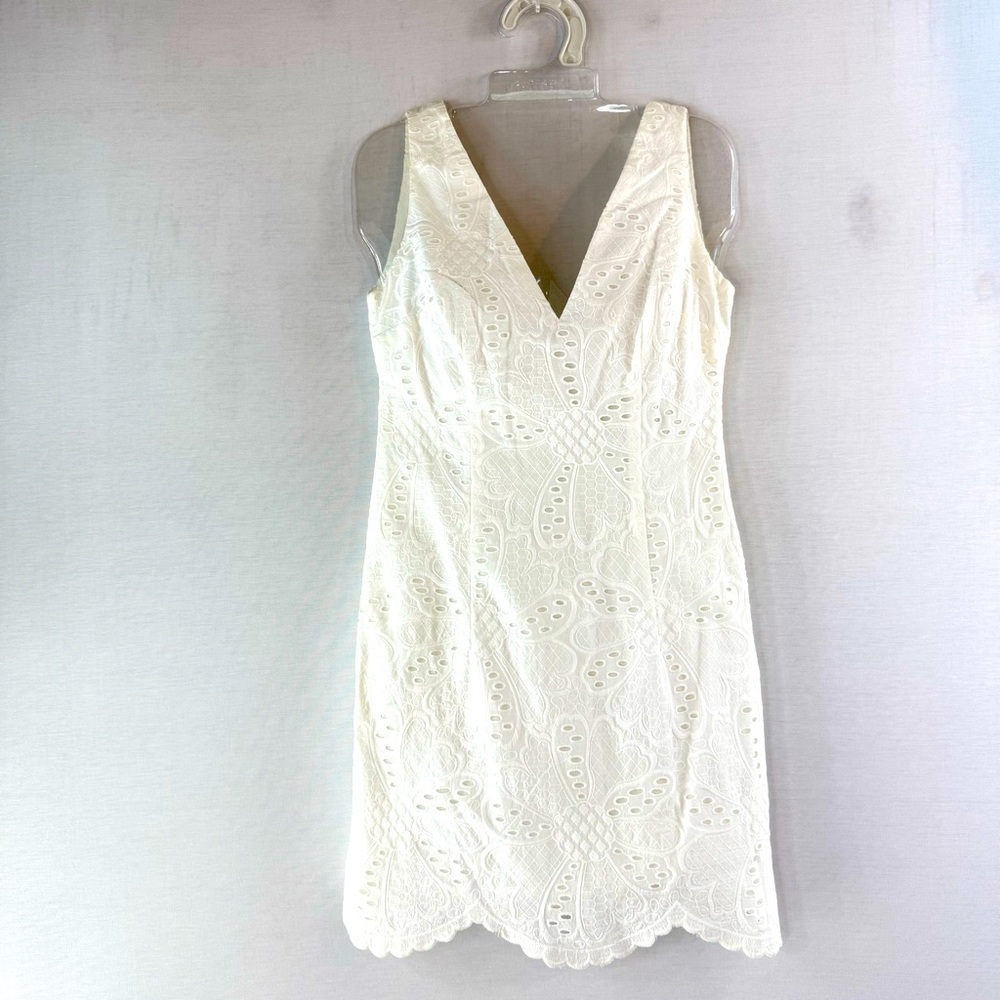 Lilly Pulitzer Madden Resort White Jumbo Pattern Petal Eyelet Lace Dress NWT